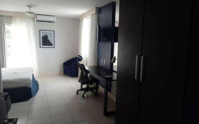 Flat pé na areia com vista internet e ar