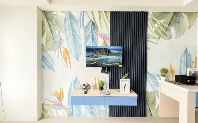 Blue Accent Studio At Samesta Mahata Serpong Apartment