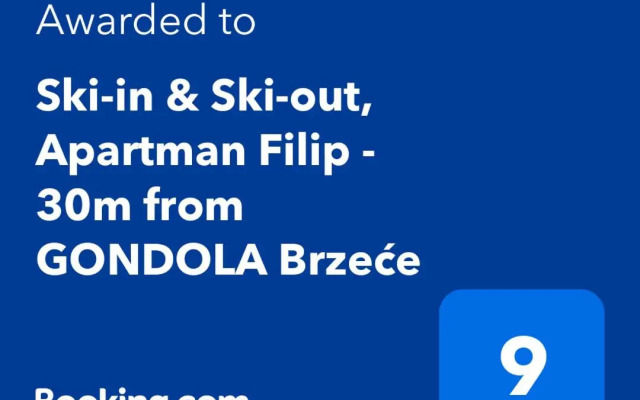 Ski-in & Ski-out, Apartman Filip - 30m from GONDOLA Brzeće