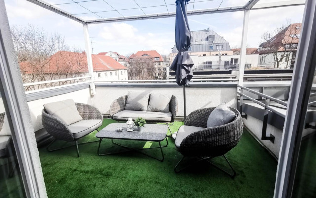 Leipzig Residenz Goethe Apartment mit Whirlpool und 2 Dachterrassen