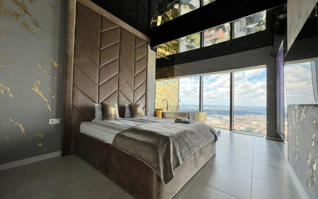 Apartments in Sky Tower with Bathtub near the window
