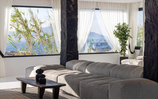Mykonos Town Black Villa with Cave Heated Pool