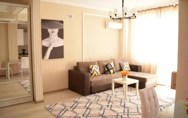 White apartment with panoramic view in the center