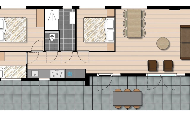 Detached, modern chalet with sauna and spa, in a holiday park, Hoorn at 8 km.