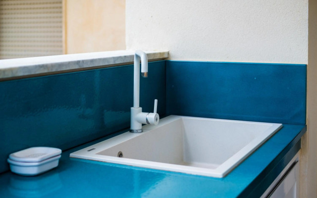 Apartment window on the sea