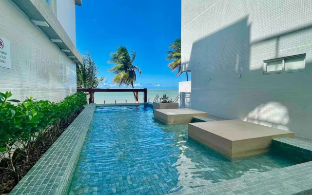 Flat pé na areia 406 Branco Haus