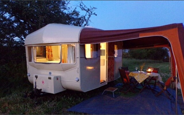 Retro 1960's Caravan With Mountain Views