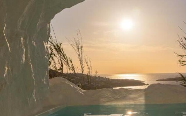 Mykonos Town Black Villa with Cave Heated Pool