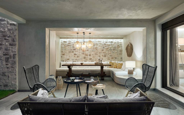 Beachfront villa with a heated pool
