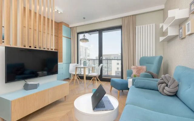 Bright Blue Apartment by Renters