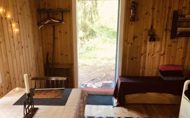Tiny hut in the Forest Overlooking the River