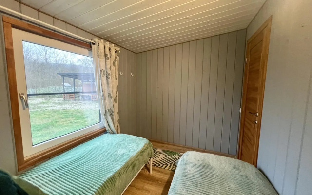 Дома в лесу возле реки