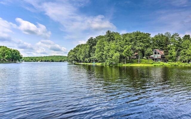 Game Room & Fire Pit: Tree-lined Pocono Lake Cabin