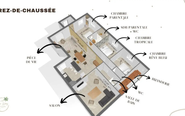 Villa Oneway avec piscine - 12 Pers