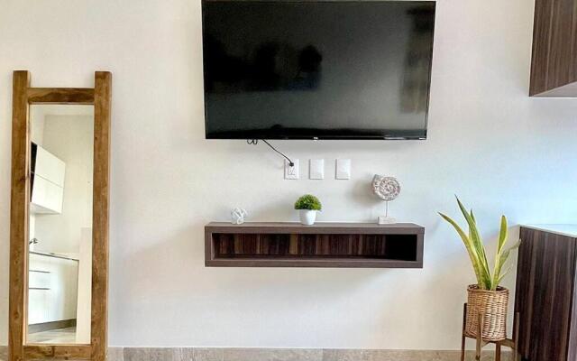 Fresh and Stylish Studio Aldea Zama rooftop pool Mya 109