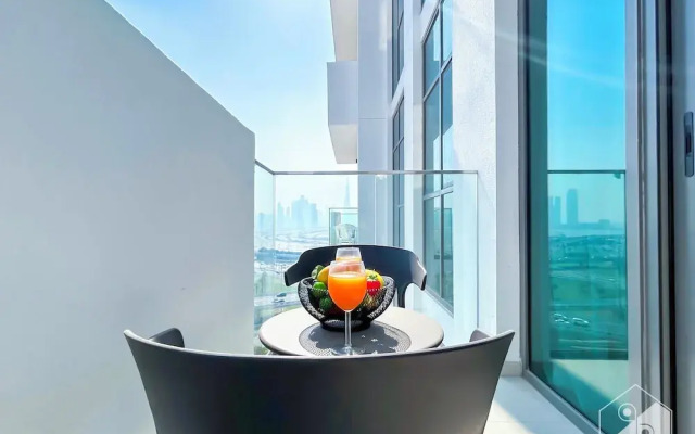 Cozy 1BR With Balcony & Views in Azizi Fawad