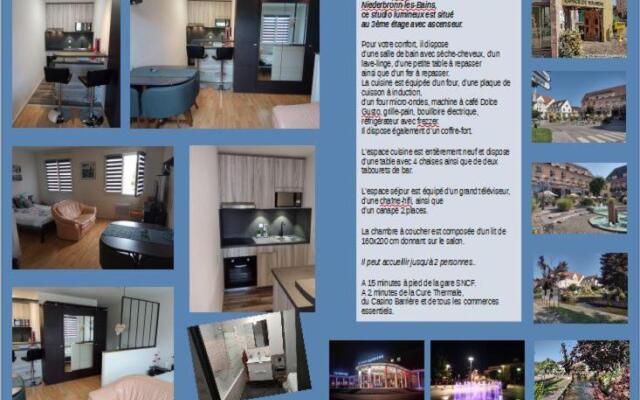 Charmant studio classé 3 étoiles au coeur de Niederbronn-les-Bains