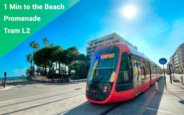 1 Min to the Beach Apartment - Kitchen - Tramway - Air Conditioner - Wifi - Promenade Des Anglais
