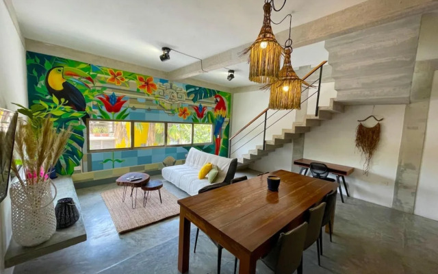 Jungle Duplex in Tulum Centre w Rooftop Patio Pool M