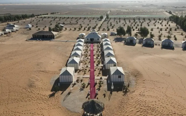 private tent with bathroom