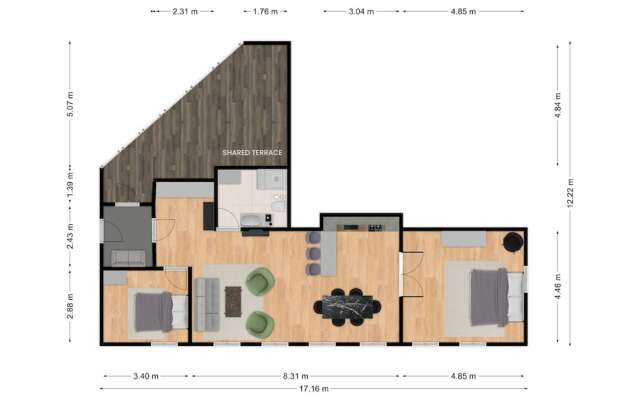 Sanders Leaves - 2bdr Apt With Shared Roof Terrace