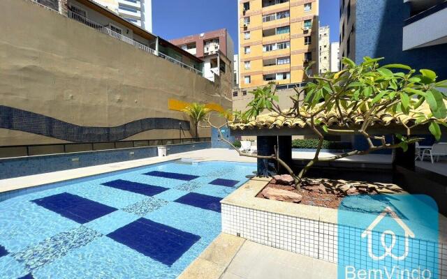 Apartamento com linda vista mar no Bahia Suites