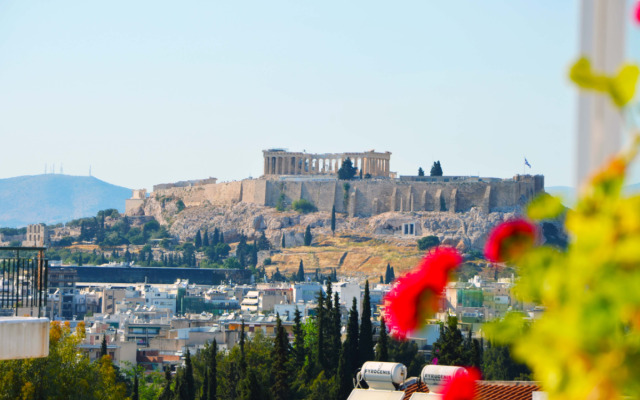 Mia's atelier, balcony to Acropolis