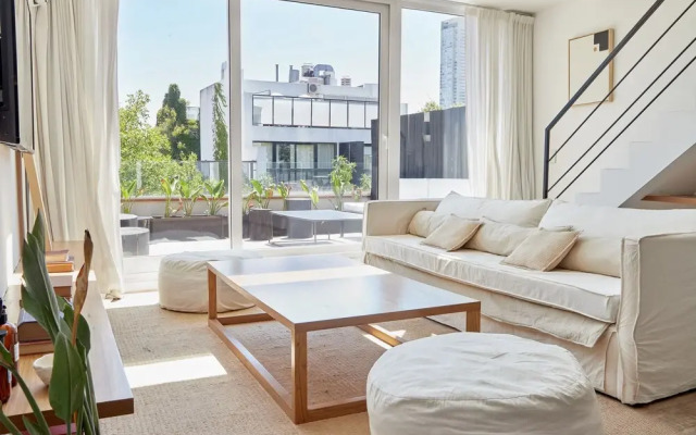 Unique triplex with rooftop private use