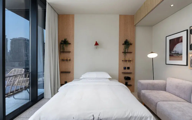 Chic Studio w Burj Khalifa View Balcony