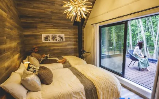 [TV] Luxury adult secret base villa 120 ㎡ Sauna, stone bath, bonfire, BBQ [Zen Building] – Guest Rooms – Miyota