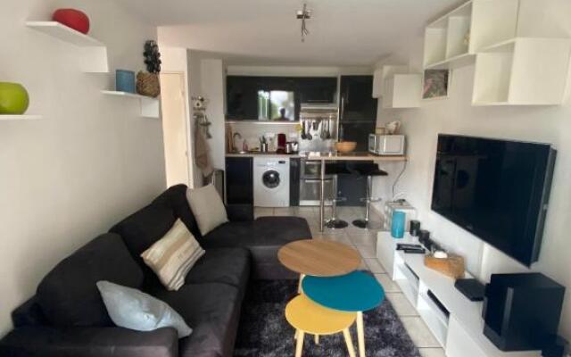 Logement entier T2 climatisé, parking gratuit, jardin, mer