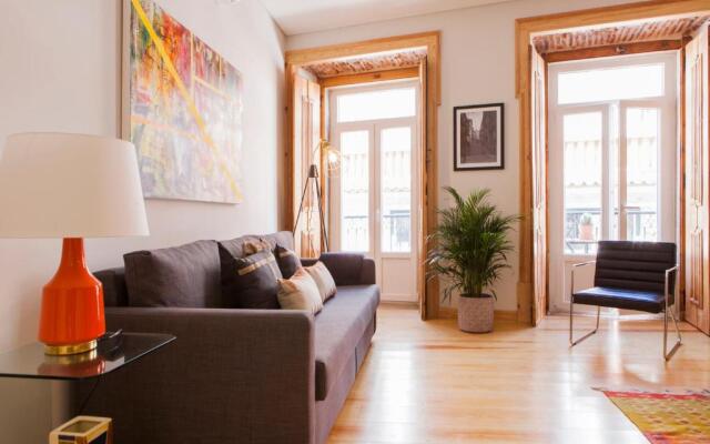 Charming Flat with Balconies Central Chiado District 2 Bedrooms & AC 19th Century Building