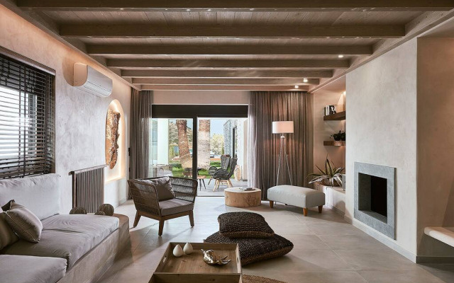 Beachfront villa with a heated pool