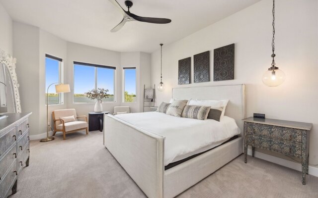 Upscale Waterfront Estate With Mountain Sunset Views