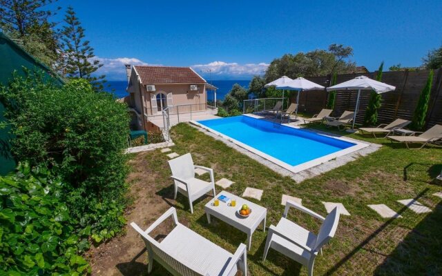 Villa Litsa Large Private Pool Walk to Beach Sea Views A C Wifi