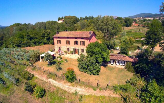 A nice rural house surrounded by hills and fields