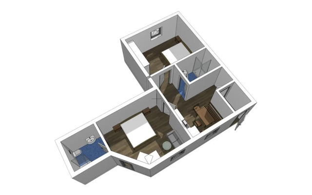 Mountain Apartments - living by Salner