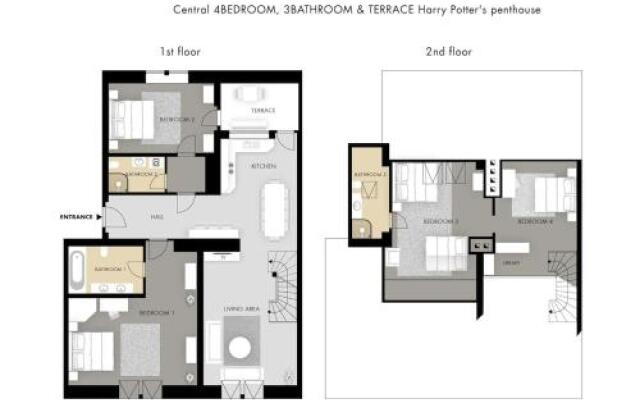 4BR 3BATH BALCONY central Harry Potter penthouse