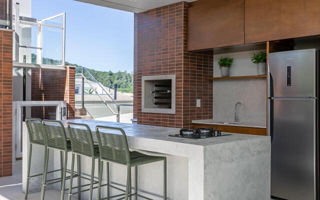 Vista parcial do MAR na varanda em Jurerê #JA24