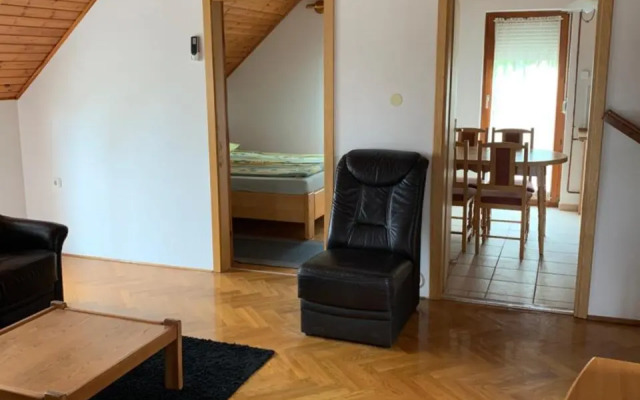 14 férőhelyes ház saját stéggel, játszótérrel Balatonfenyvesen vízparti utcában