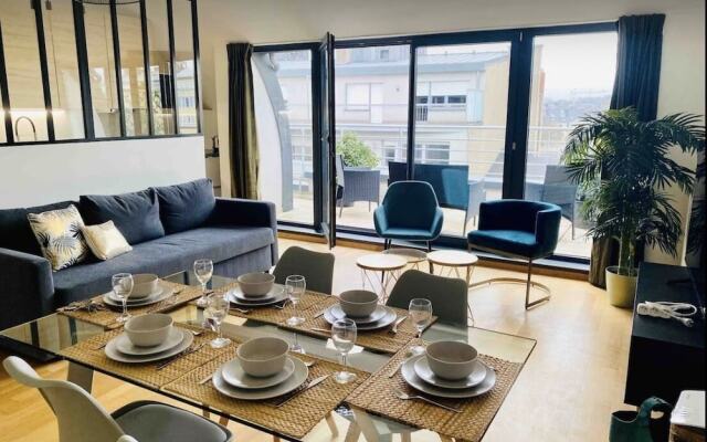 Large Retro Chic Flat 100m2 in City Center - Parking