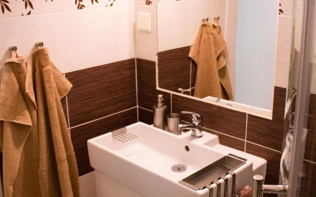 Blue apartment in beautiful English style garden with atmosphere