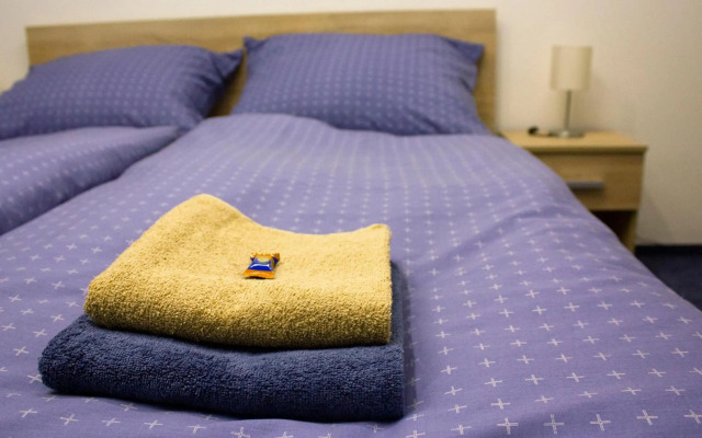 Blue apartment in beautiful English style garden with atmosphere