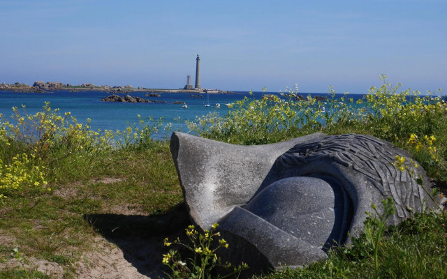 Granite stone house with fireplace, Plouguerneau