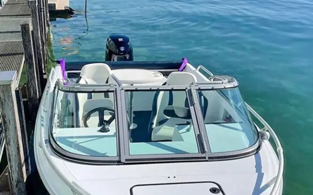 Seestern am See mit Motorboot Ennetb Rgen