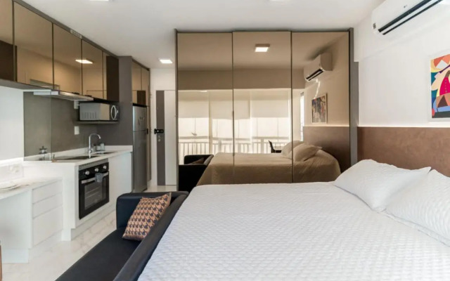 Studio de luxo mobiliado em Moema