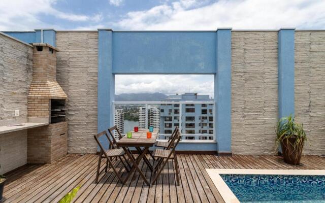 Pineapples LC2207 - Apartamento 3 quartos na Barra da Tijuca, com piscina no terraço e vista para o mar