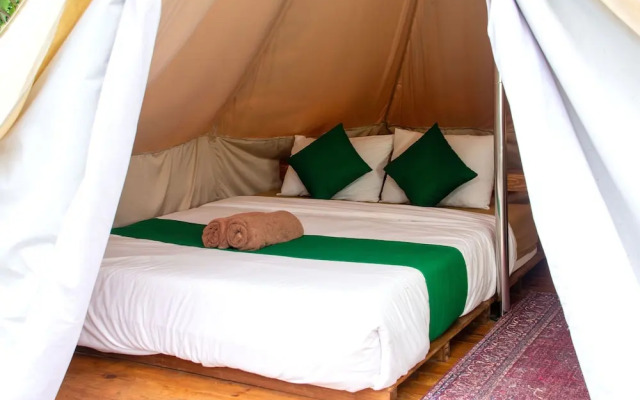Glamping tent near the waterfall