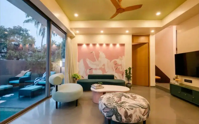Luxe 3bhk Villa Kosha Pvt Pool - 2km to Beach
