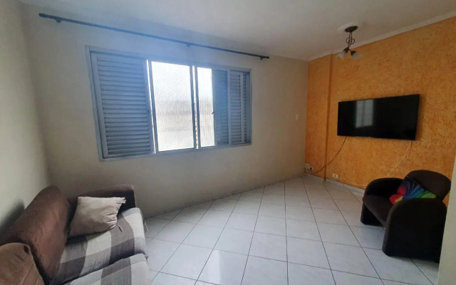 Apartamento confortável na orla da praia de Santos